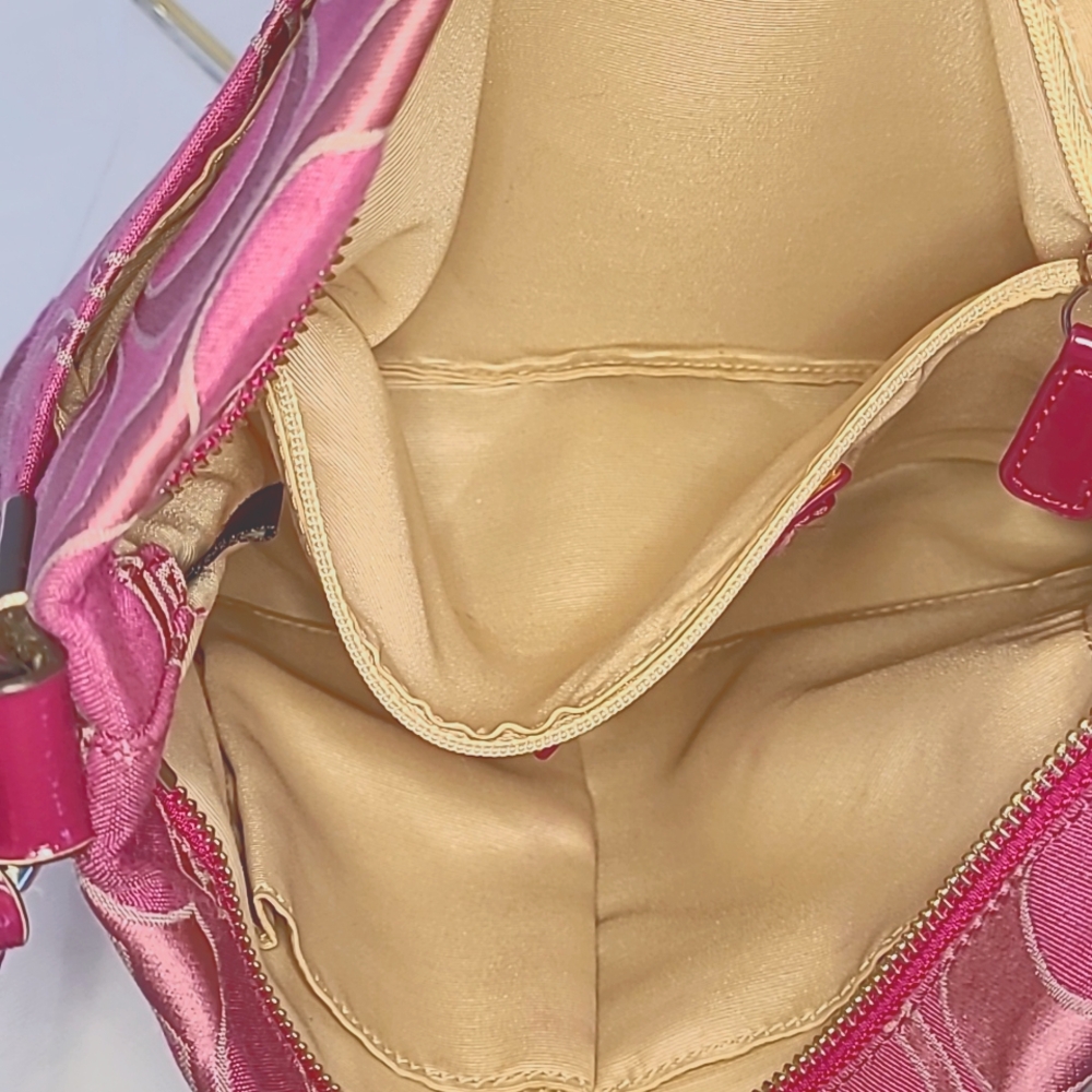 Coach Raspberry Signature Shoulder Bag - Picture 6 of 10
